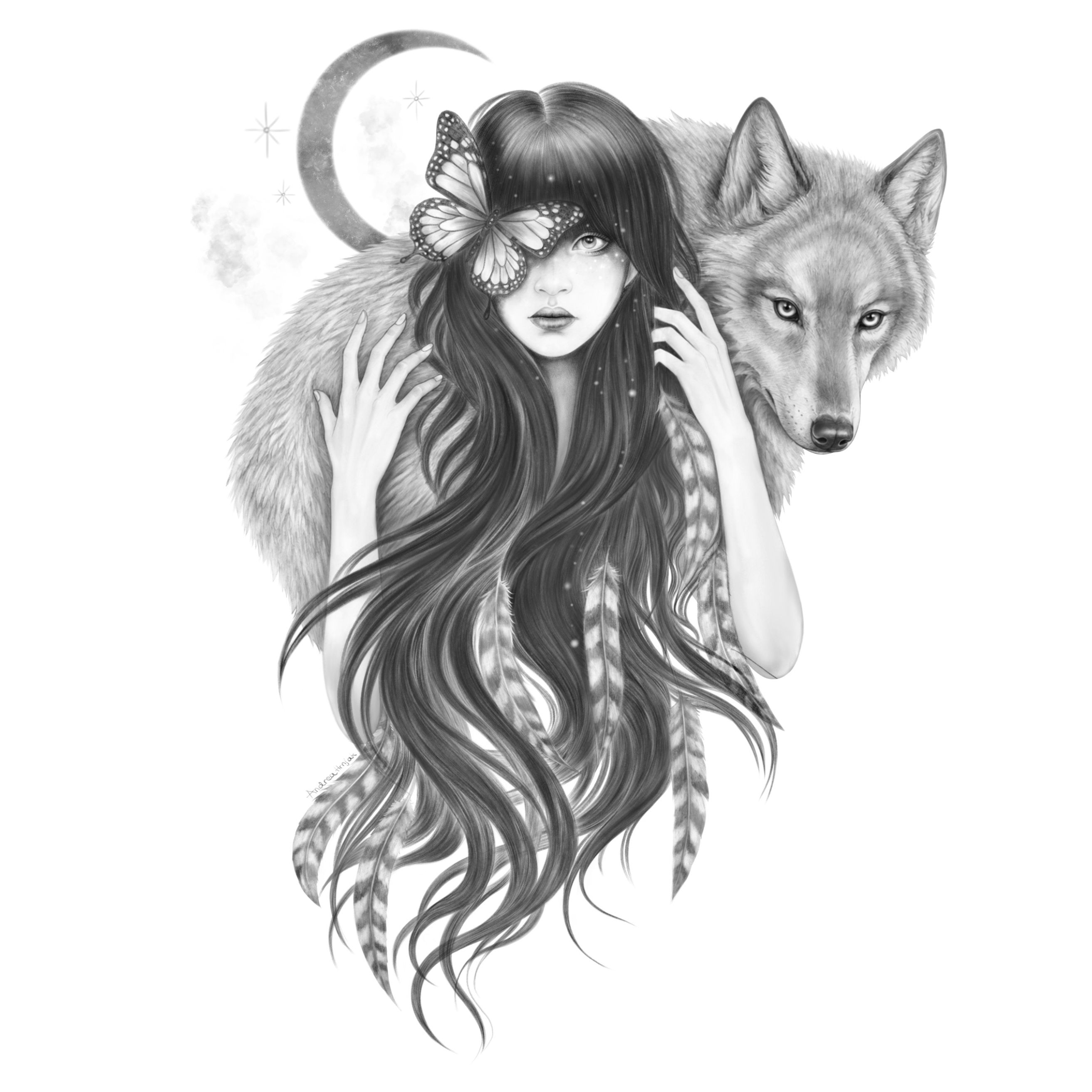 Monochrome illustration by Vienna-based visual artist Andrea Hrnjak.